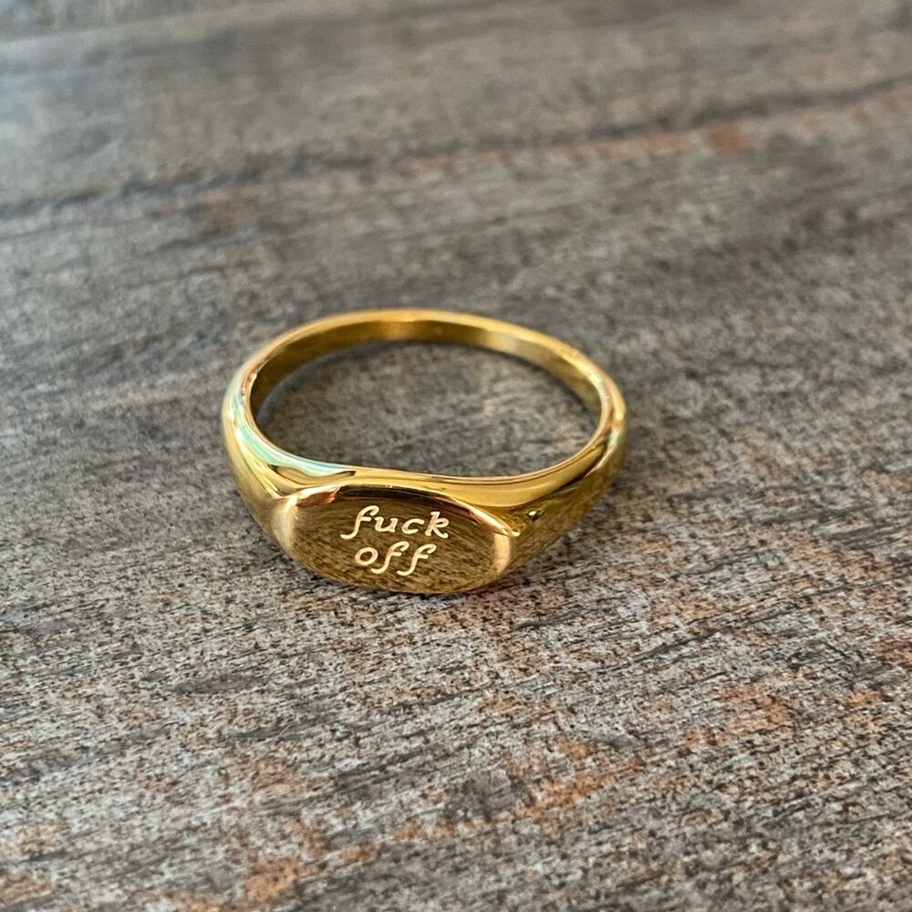 NEW F*ck Off Signet Ring - Picture 7 of 8